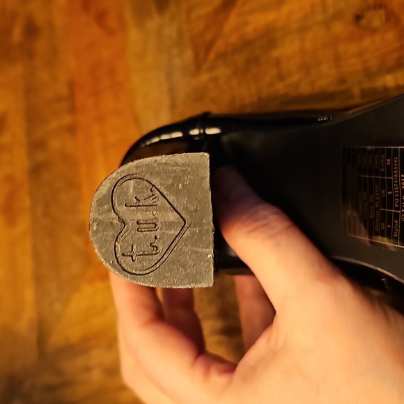 T.U.K black chunky high heel sz 7 - Picture 15 of 16